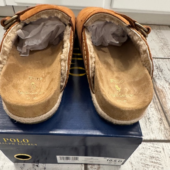 POLO RALPH LAUREN Turbach Shearling-Lined Suede Clog Size 10.5D - Picture 7 of 9